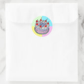 Happy Birthday Whimsical Hand draw Cake Ronde Sticker (Tas)