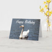 Happy Birthday white swan Kaart (Gele Bloem)