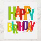 Happy Birthday Wijn Etiket
