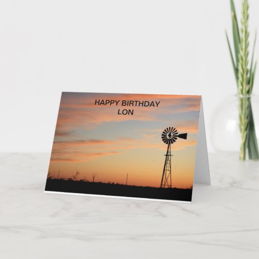 Happy Birthday Windmill Silhouette Card Kaart (Voorkant)
