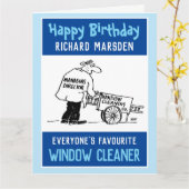 Happy Birthday Window Cleaner Kaart (Gele Bloem)
