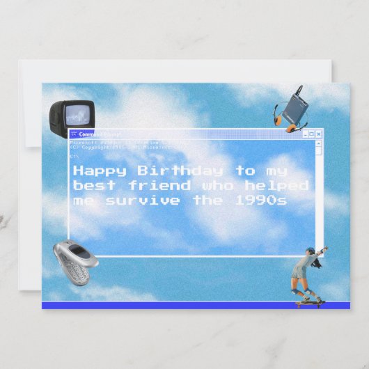 Happy Birthday Windows95-computerthema Kaart (Voorkant)