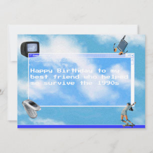 Happy Birthday Windows95-computerthema Kaart