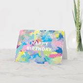 Happy Birthday Wishes Abstract Art Kaart (Voorkant)