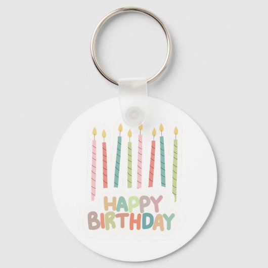 Happy Birthday with Candles Keychain (Achterkant)