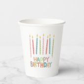 Happy Birthday with Candles Paper Cup Papieren Bekers (Voorkant)
