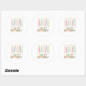 Happy Birthday With Candles Sticker Label (Feuille)