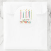 Happy Birthday With Candles Sticker Label (Sac)