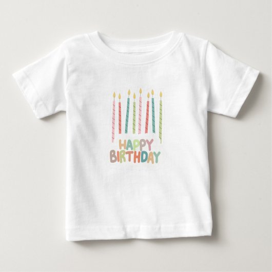 Happy Birthday with Candles T-Shirt (Voorkant)