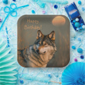 Happy Birthday Wolf Papieren Bordje (Feest)