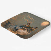 Happy Birthday Wolf Papieren Bordje (Gebogen)