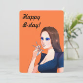 Happy Birthday Woman Retro Party Invitation (Debout devant)