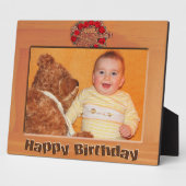 Happy Birthday Wood Lijst Voeg fotoplaque toe Fotoplaat (Zijkant)