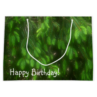 Happy Birthday Woodsy Pine Boughs Groot Cadeauzakje