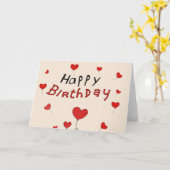 Happy Birthday Word Cloud Card Kaart (Gele Bloem)