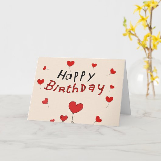 Happy Birthday Word Cloud Card Kaart (Gele Bloem)