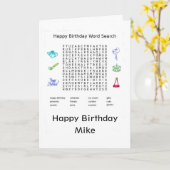 Happy Birthday Word Zoeken Mike Kaart (Gele Bloem)