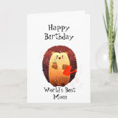 Happy Birthday World's grootste mama Hedgeschatte Kaart (Voorkant)