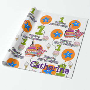 Happy Birthday Wrapping Paper Balloons #1 Cadeaupapier