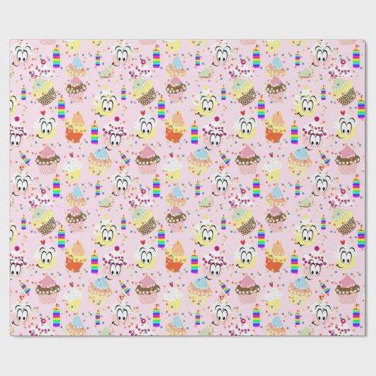 Happy Birthday Wrapping Paper Cadeaupapier (Vlak)