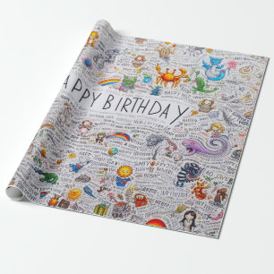 Happy Birthday Wrapping Paper Cadeaupapier