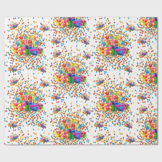 Happy Birthday Wrapping Paper Cadeaupapier (Vlak)
