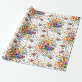 Happy Birthday Wrapping Paper Cadeaupapier (Uitgerold)