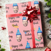 Happy Birthday Wrapping Paper, Custom Birthday Red Cadeaupapier