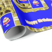 Happy Birthday Wrapping Papier FUN Cupcake (Rol Hoek)