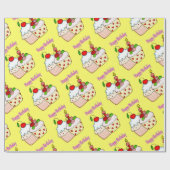 Happy Birthday Wrapping Papier FUN Cupcake (Vlak)
