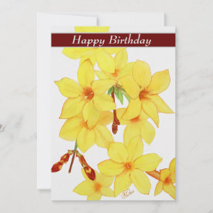 Happy Birthday Yellow Jasmine Kaart