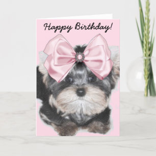 Happy Birthday Yorkie puppy wenskaart Kaart