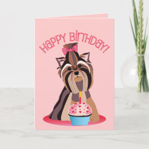 Happy Birthday Yorkshire Terrier Kaart