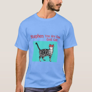 Happy Birthday You Cool Tabby Cat Mannen man T-shirt