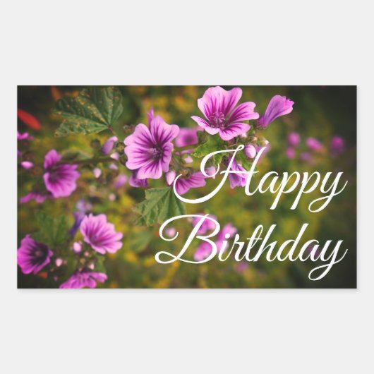 Happy Birthday Zebra Hollyhock #2-2 Stickers (Voorkant)