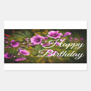 Happy Birthday Zebra Hollyhock #2-2 Stickers