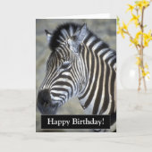 Happy Birthday Zebra Kaart (Gele Bloem)