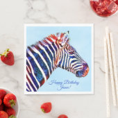 Happy Birthday Zebra Print Personalized Napkins Servet (Insitu)