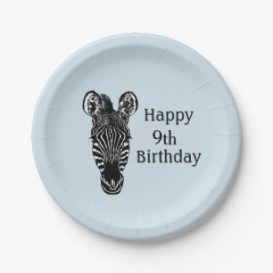 Happy Birthday Zebra w Age for Boy Papieren Bordje