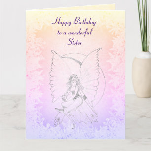 Happy Birthday Zister Fairy-ontwerp Kaart