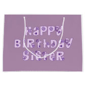 Happy Birthday Zister Gift Bag Groot Cadeauzakje (Voorkant)