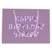 Happy Birthday Zister Gift Bag Groot Cadeauzakje (Achterkant)