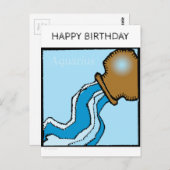 Happy Birthday Zodiac Sign Aquarius Briefkaart (Voorkant / Achterkant)
