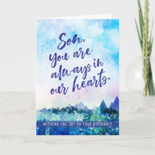 Happy Birthday, zoon, je bent altijd in ons hart Feestdagen Kaart