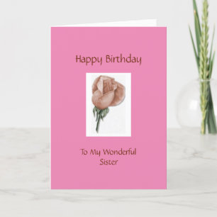 Happy Birthday Zuster - Roos Card Kaart