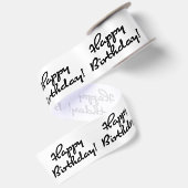 Happy Birthday Zwart Script Lint (Achterkant)