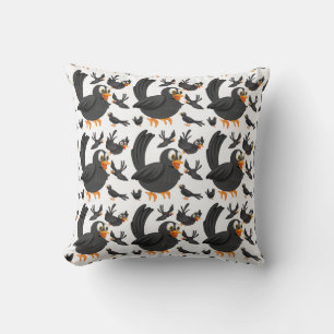 Happy Black Bird Pattern Kussen