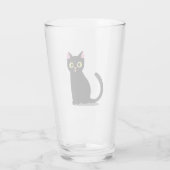 Happy Black Cat Cartoon Glas (Achterkant)