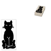 Happy Black Cat Rubberstempel (Gestempeld)