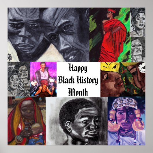 HAPPY BLACK HISTORY MAAND COLLAGE poster (Voorkant)